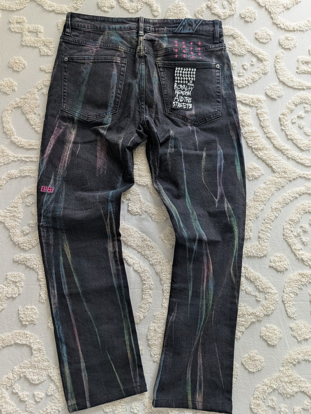 Ksubi Chitch Pink Refrakt Black Wash Jeans Streetwear Designer Denim 34 - Picture 4 of 14